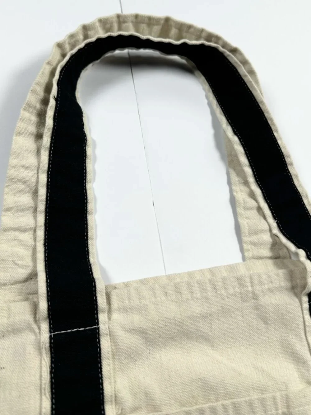 Cotton Canvas Tote Bag White‎ Beige & Black Reusable Grocery Shopping Cloth